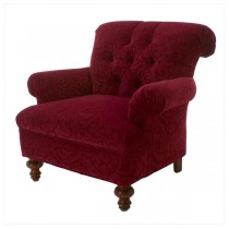 CHAIR-CLUB-RED FLOCKED