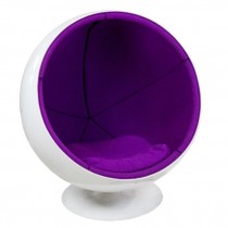Wht Ball Chair-Fuschia/Purple Inside