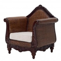 CHAIR-CLUB-DARK RATTAN-BEIGE C