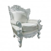 CHAIR-THRONE-WHITE VINYL-WHITE