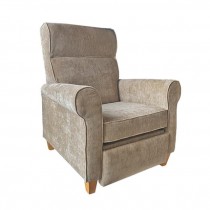 CHAIR-RECLINER-TAN CHENILLE-HI