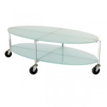 TABLE-COFFEE-FROST GLASS OVAL