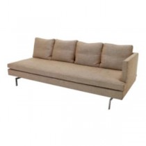 SOFA-SECT-HALF BACK-TAN LINEN