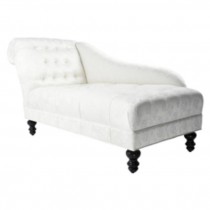 CHAISE-LAF-TUFTED White DAMASK