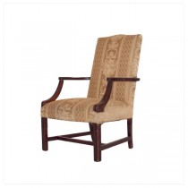 CHAIR-ARM-TAN DAMASK/MA