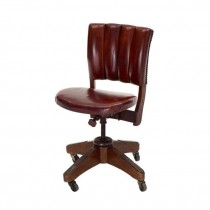 CHAIR-Office Steno-Pleated Back -Brown Leather