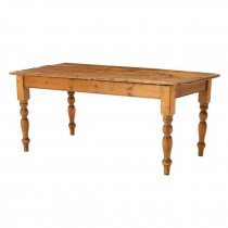 FARM TABLE-Natural Pine W/Turned Leg