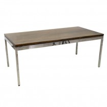 TABLE-Conference-Chrome Base-Wood Top