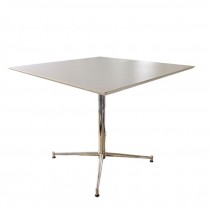 TABLE-DINING-WHT TOP/SLV