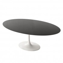 TABLE-CONF-OVAL BLACK TOP-WHIT