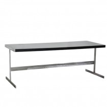 CONFERENCE TABLE-Chrome Base W/Strecher & Black Top