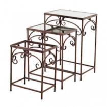 TABLE-NESTING-S/3-MIRRORED TOP