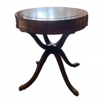 Table-Drum table w/brwn leathe