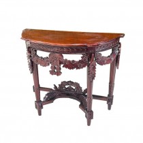 TABLE-CONSOLE-1/2MOON-CARVED L