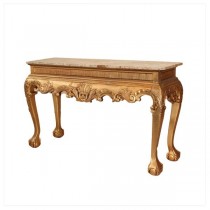 TABLE-CONSOLE-CHIPPENDALE-GLD/MARBLE