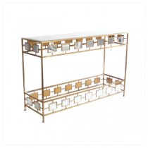 TABLE-CONSOLE-GOLD W/ MIRRORED