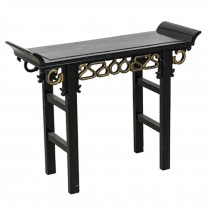 TABLE-CONSOLE-BLACK-GOLD CIRCL