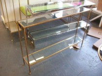 TABLE-CONSOLE-GOLD BASE-GLASS