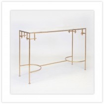 TABLE-CONSOLE-GOLD BASE-MARBLE TOP