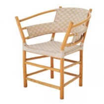 CHAIR-ARM WOVEN CANVAS & BENTW