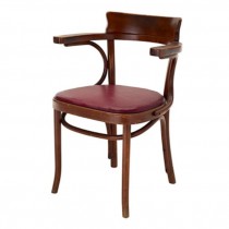 CHAIR-ARM-MAPLE W/RED VINYL SE