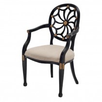 CHAIR-Arm W/Black Spider Back Frame W/Gold Accents-