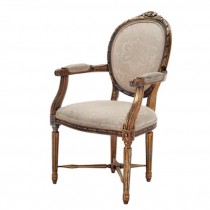 CHAIR-ARM-ANT SLV W/IVORY