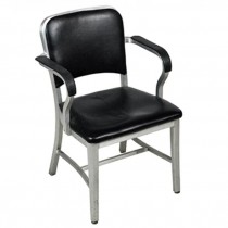 CHAIR-ARM-Chrome W/Black Seat & Back