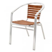 CHAIR-ARM-TEAK/ALUMINUM