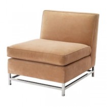 CHAIR-ARMLESS-CAMEL VELVET