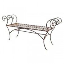BENCH-METAL SLATTED W/CURLED S