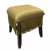 STOOL-GOLD FRINGE-VANITY-WOOD