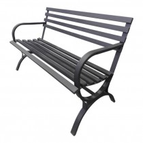 PARK Bench-49" Black Plastic