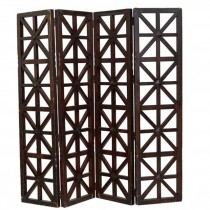 SCREEN-(3) Panel Walnut/Open Floral Design-