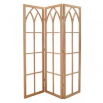 SCREEN-3PANEL OPEN WOOD GOTHIC