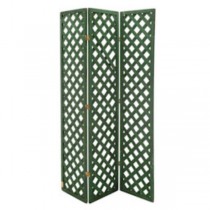 SCREEN-3PANEL GREEN WOOD