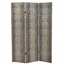 SCREEN-3PANEL-LEOPARD FABRIC