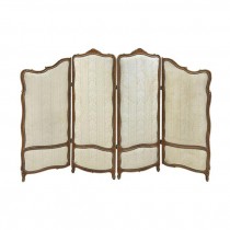 SCREEN-4PANEL-WHITE DAMASK-GOL