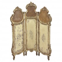 SCREEN-3PANEL-CREAM ANTIQUED