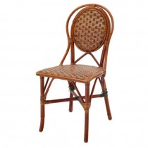 CHAIR-SIDE-BAMBOO W/GREEN&RED WEAVES