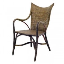 CHAIR-ARM-GREEN WICKER