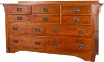 DRESSER-Oak- Mission Style 10 Drawer