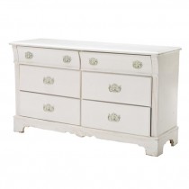 DRESSER-White W/2 Top Drawers & 4 Bottom Drawers