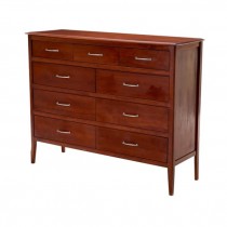 DRESSER-Cherry Stain/3 Top Drawers Over Six Drawers