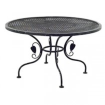 TABLE-BLK IRON GRID W/LEAF SID