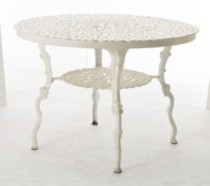 TABLE-WHT FLORAL CAST F