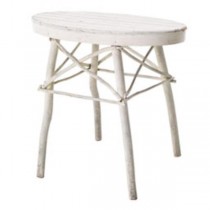 TABLE-WHITE-OVAL SLATTED