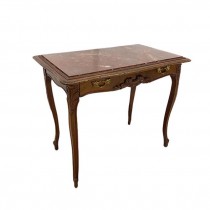 DESK-WRITING-BROWN W/ FAUX MARBLE TOP
