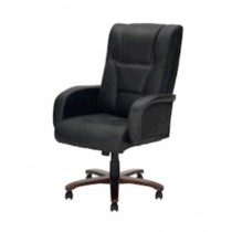 CHAIR-Arm/Black Leather/Swivel