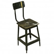 CHAIR-Drafting/Distressed Wood/Green